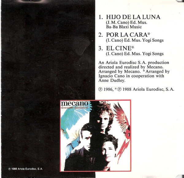 Mecano : Hijo De La Luna (CD, Single)