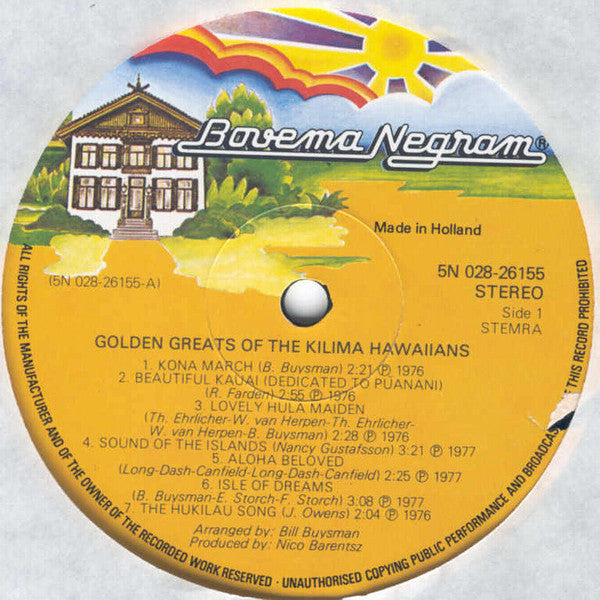 De Kilima Hawaiians : Golden Greats Of The Kilima Hawaiians (LP, Album, Comp)