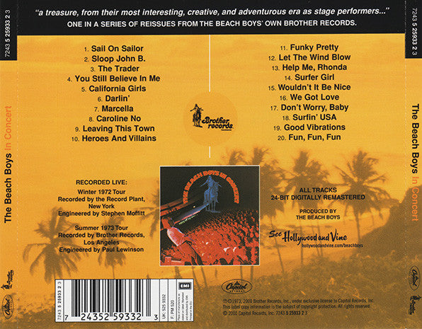 The Beach Boys : In Concert (HDCD, Album, RE, RM)