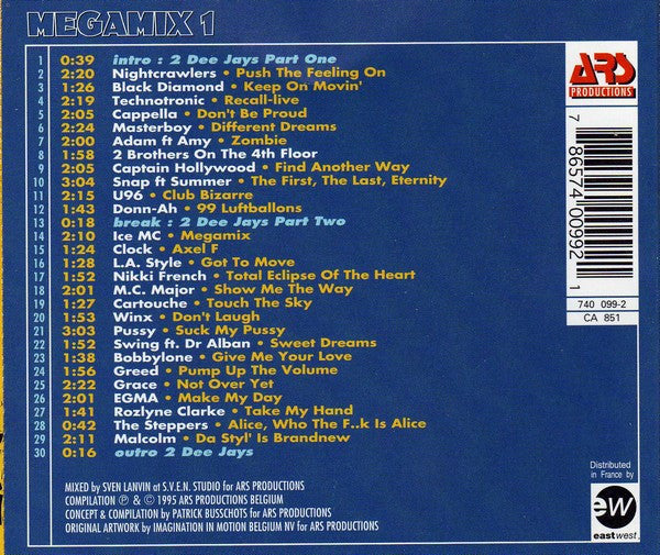 2 Dee Jays : Megamix 1 (CD, Comp, Mixed)