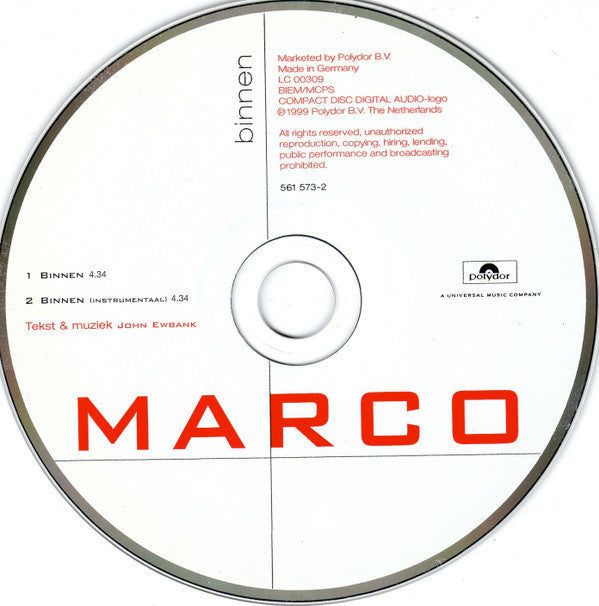 Marco Borsato : Binnen (CD, Single)