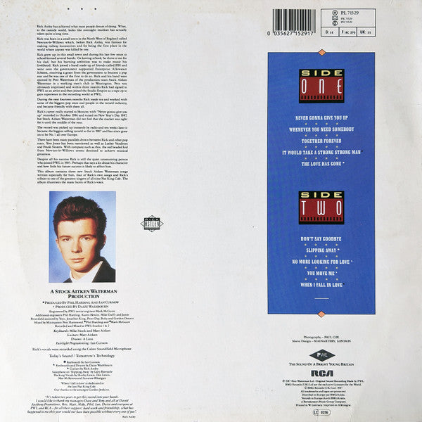 Rick Astley : Whenever You Need Somebody (LP, Album, Pos)