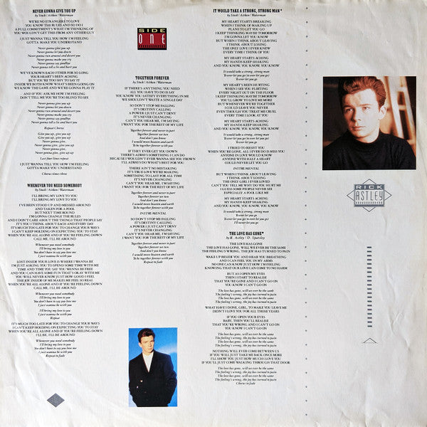 Rick Astley : Whenever You Need Somebody (LP, Album, Pos)