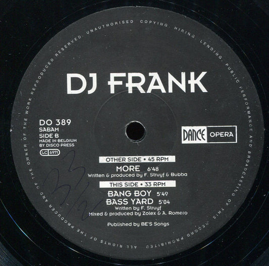 DJ Frank (4) : More (12")