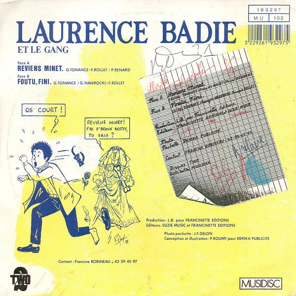 Laurence Badie Et Le Gang : Reviens Minet (7", Single)