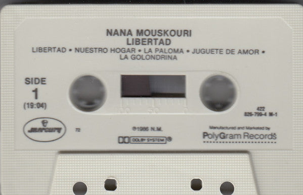 Nana Mouskouri : Libertad (Cass, Album, Dol)