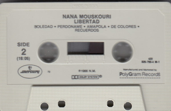 Nana Mouskouri : Libertad (Cass, Album, Dol)