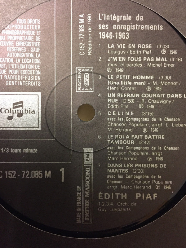 Edith Piaf : L'intégrale De Ses Enregistrements 1946-1963 (14xLP, Comp, RE + Box)