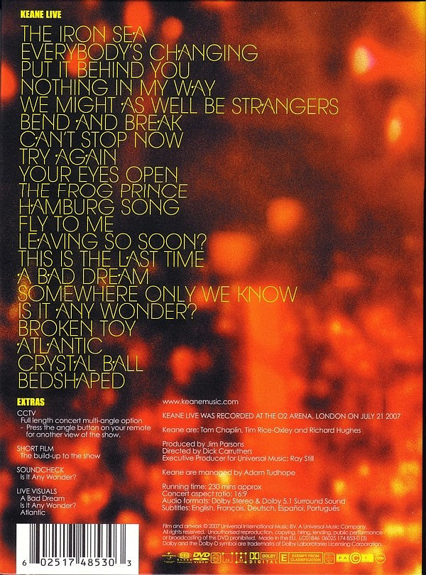 Keane : Live (DVD-V, NTSC, Dol)