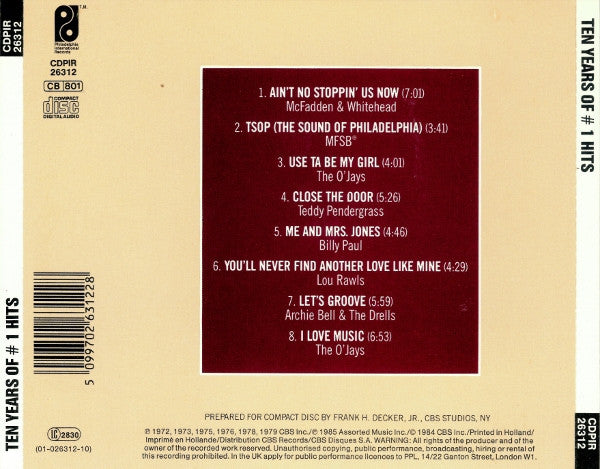 Various : Ten Years Of # 1 Hits (CD, Comp)