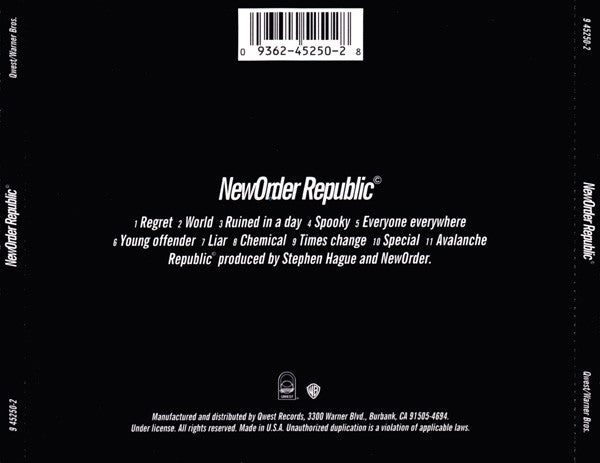 New Order : Republic (CD, Album, SRC)
