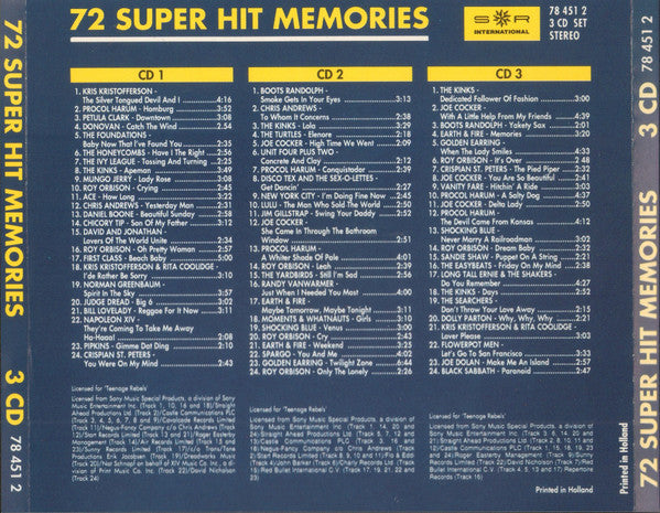 Various : 72 Super Hit Memories (3xCD, Comp)
