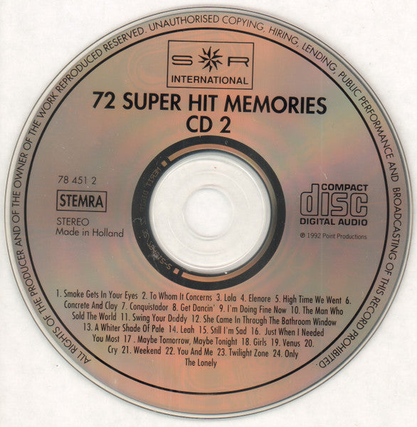 Various : 72 Super Hit Memories (3xCD, Comp)