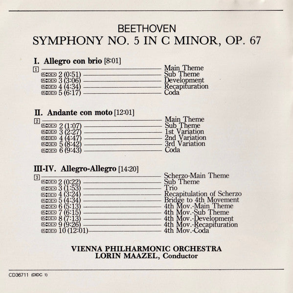 Lorin Maazel, Wiener Philharmoniker : Beethoven - Symphony No. 5 In C Minor • Schubert - Symphony No. 8 In B Minor "Unfinished" (CD, Album)