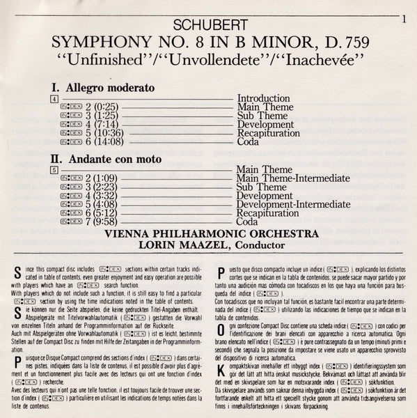 Lorin Maazel, Wiener Philharmoniker : Beethoven - Symphony No. 5 In C Minor • Schubert - Symphony No. 8 In B Minor "Unfinished" (CD, Album)