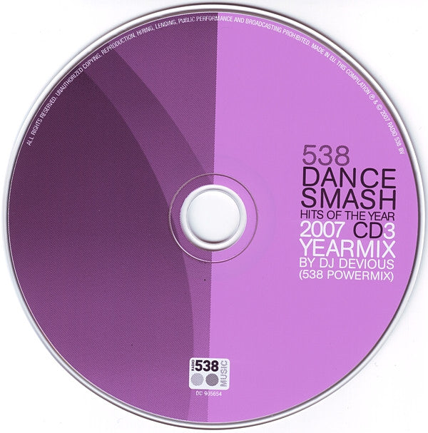 Various : 538 Dance Smash - Hits Of The Year 2007 (2xCD, Comp + CD, Mixed)