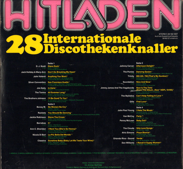 Various : Hitladen (28 Internationale Discothekenknaller) (2xLP, Comp)