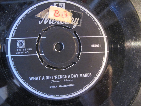 Dinah Washington : What A Diff'rence A Day Makes (7", Single, Mono)