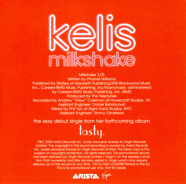 Kelis : Milkshake (CD, Single, Promo)