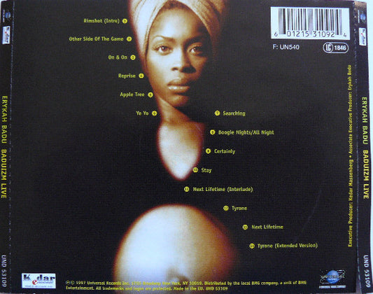 Erykah Badu : Baduizm Live (CD, Album)