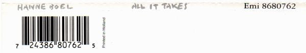 Hanne Boel : All It Takes (CD, Single)