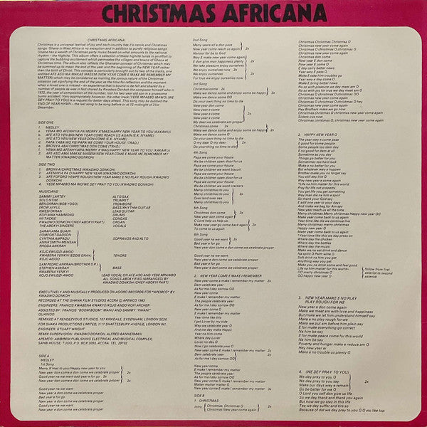 Kwadwo Donkoh & His Abokyi Parts Of Ghana : Christmas Africana (LP, Album)