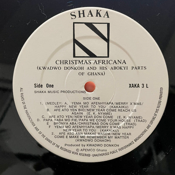 Kwadwo Donkoh & His Abokyi Parts Of Ghana : Christmas Africana (LP, Album)