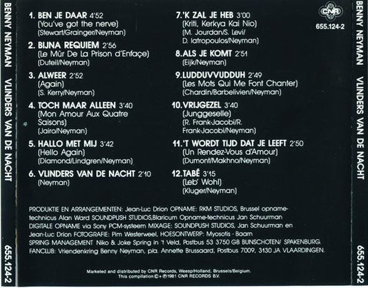 Benny Neyman : Vlinders Van De Nacht (CD, Album, RE)