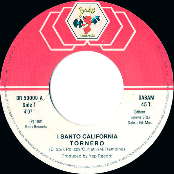 I Santo California : Tornero (7", Single)
