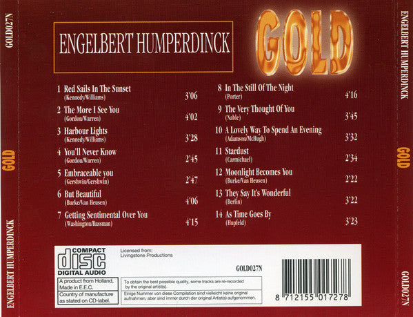 Engelbert Humperdinck : Gold (CD, Comp)