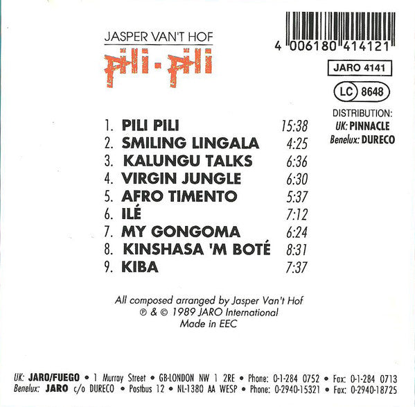 Jasper Van't Hof : Pili-Pili (CD, Album, RE)