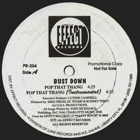 Bustdown : Pop That Thang (12", Promo)