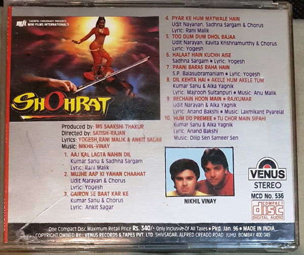 Nikhil-Vinay, Yogesh, Rani Malik & Ankit Sagar : Shohrat (CD)
