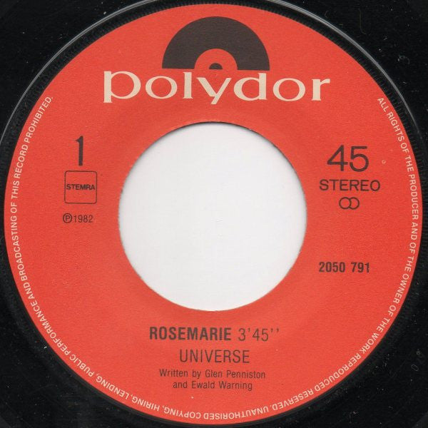 Universe (35) : Rosemarie (7", Single)