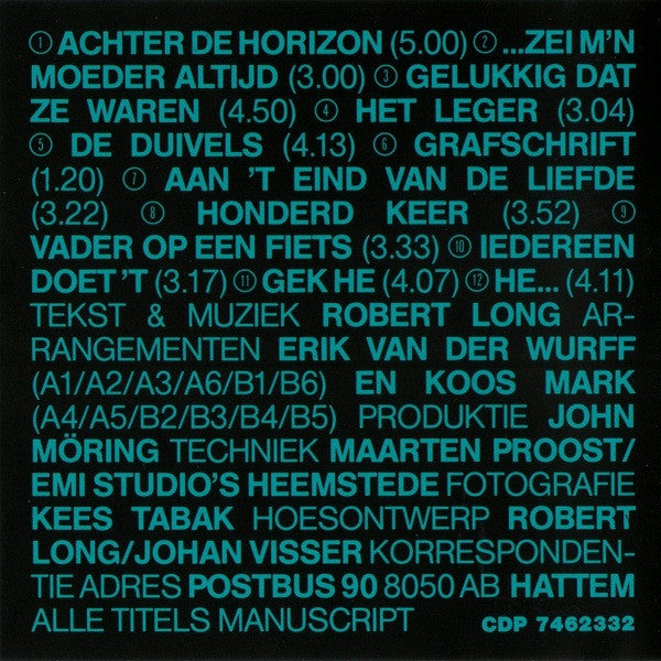 Robert Long : Achter De Horizon (CD, Album, RE)
