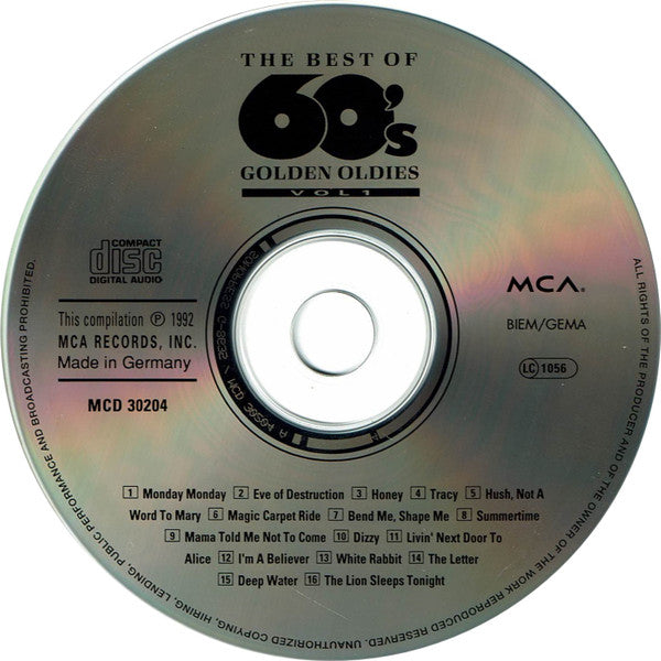 Various : The Best Of 60's Golden Oldies (CD, Comp)