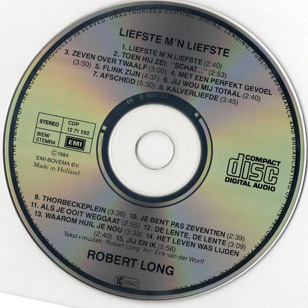Robert Long : Liefste Mijn Liefste (CD, Comp, RE)