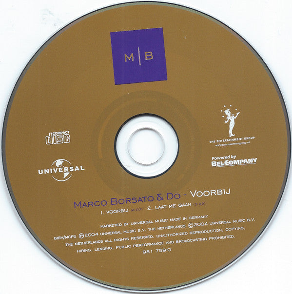 Marco Borsato & Do : Voorbij (CD, Single)