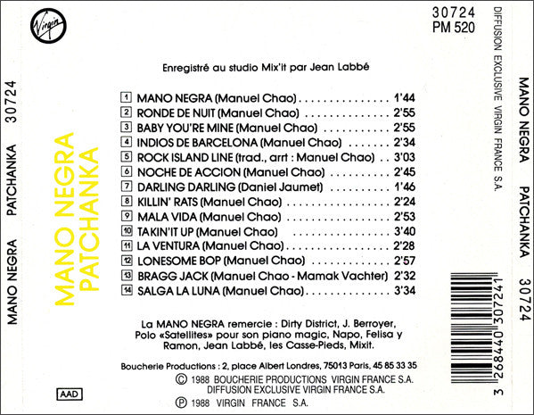 Mano Negra : Patchanka (CD, Album, RE)