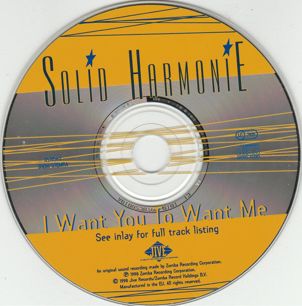 Solid Harmonie : I Want You To Want Me (CD, Single)