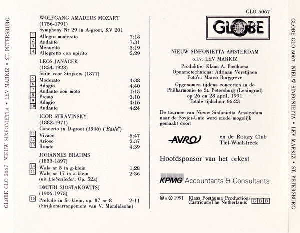 Nieuw Sinfonietta Amsterdam - Wolfgang Amadeus Mozart / Leoš Janáček / Igor Stravinsky / Johannes Brahms / Dmitri Shostakovich : 'Live' In St. Petersburg (Leningrad) (CD, Album)