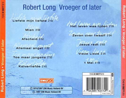 Robert Long : Vroeger Of Later (CD, Album, RE, RM)