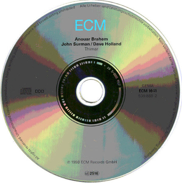 Anouar Brahem / John Surman / Dave Holland : Thimar (CD, Album, RP, Sli)