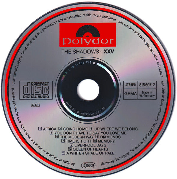 The Shadows : XXV (CD, Album, RE)