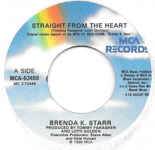 Brenda K. Starr : Straight From The Heart (7", Single)