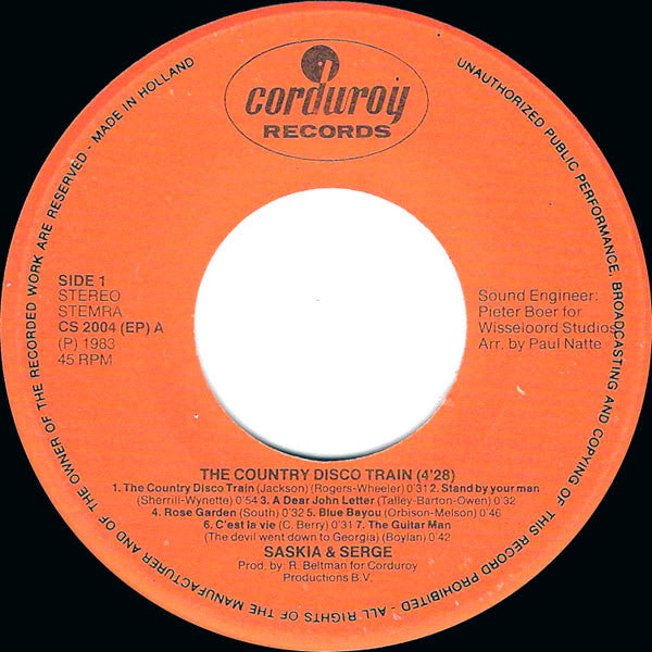 Saskia & Serge : The Country Disco Train (7", Single)