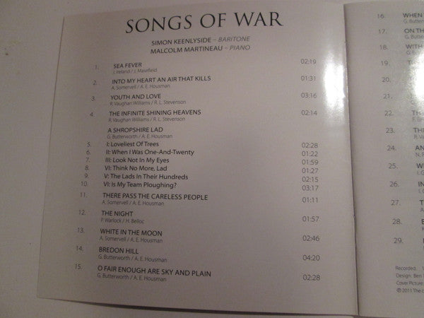 Simon Keenlyside & Malcolm Martineau : Songs Of War (CD)