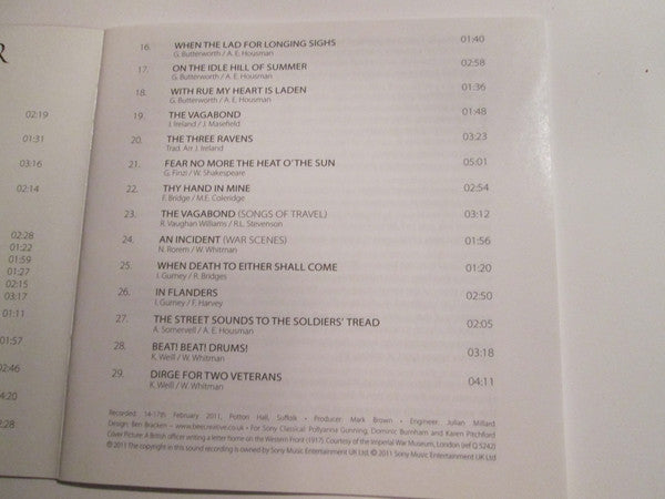 Simon Keenlyside & Malcolm Martineau : Songs Of War (CD)