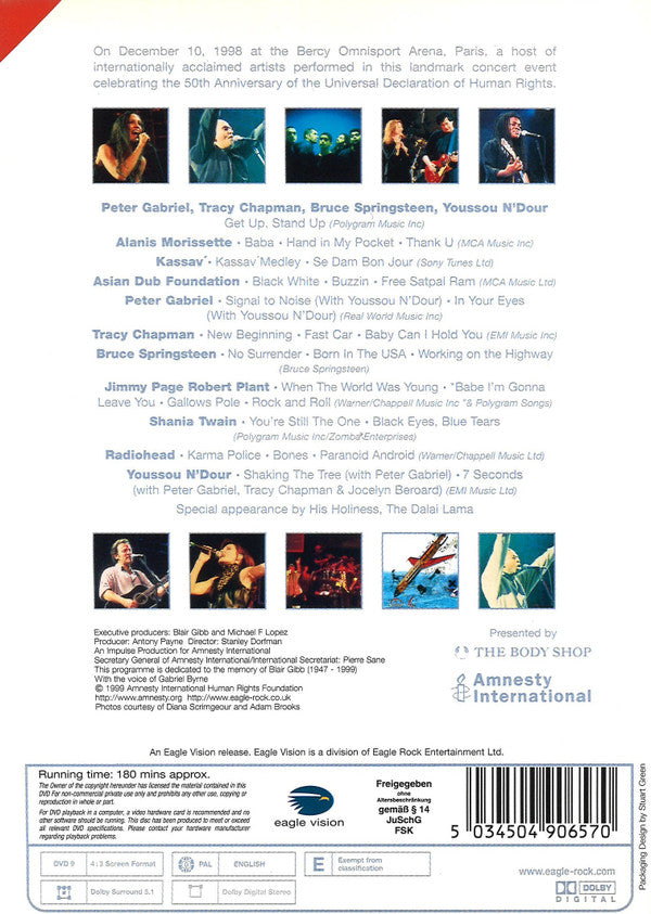 Various : The Paris Concert For Amnesty International The Struggle Continues… (DVD-V, Multichannel, PAL)