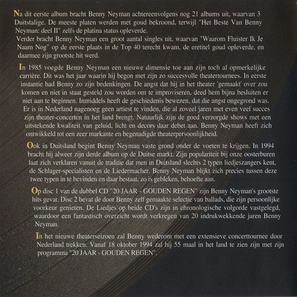 Benny Neyman : 20 Jaar • Gouden Regen (2xCD, Comp)